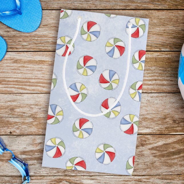 Summer Watercolor Beach Balls Pattern Small Gift Bag (Creator Uploaded)
