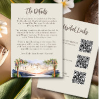 Summer Watercolor Beach Wedding Details QR Code