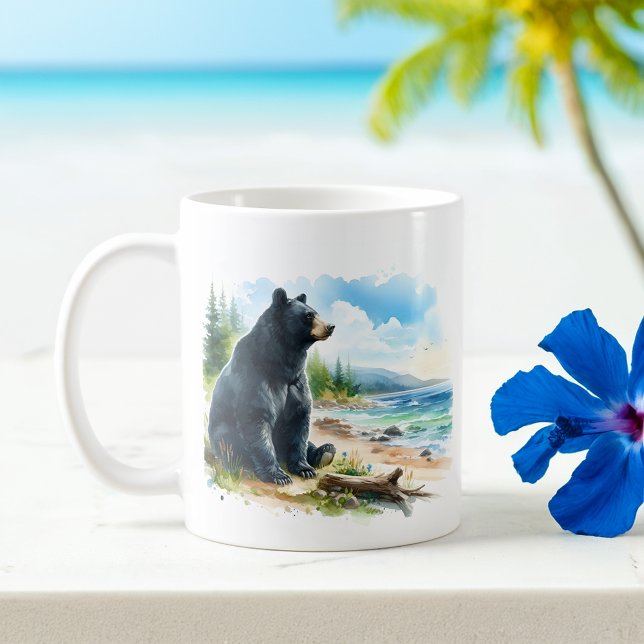 Summer Watercolor Black Bear Coffee Mug (Creator Uploaded)