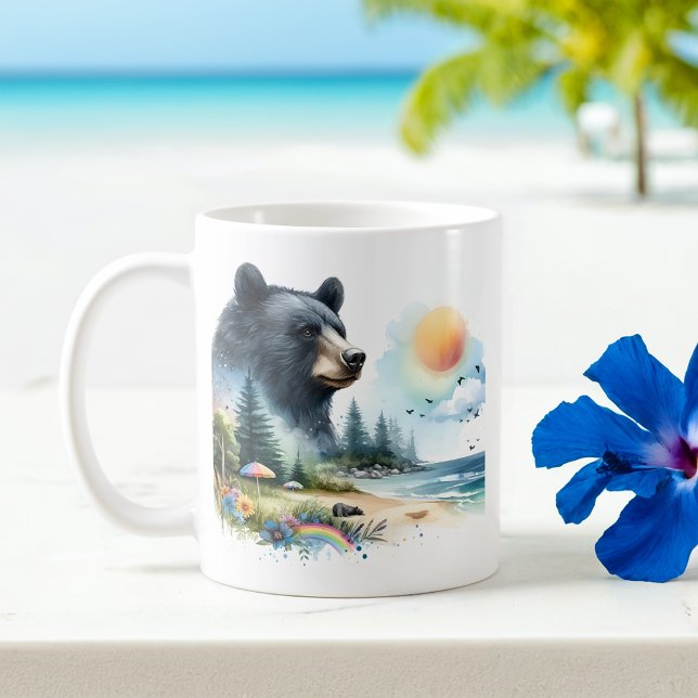 Summer Watercolor Black Bear Coffee Mug (Creator Uploaded)