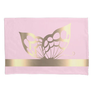 Summer Watercolor Bright Pink Butterfly Pillowcase
