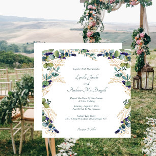 Summer Watercolor Eucalyptus Floral Invitation