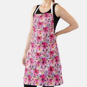 Summer Watercolor Floral Apron