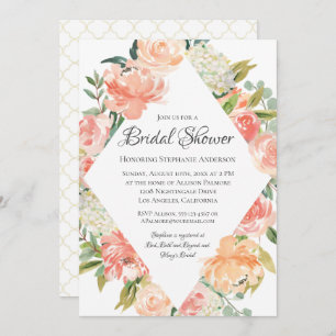 Summer Watercolor Floral Medley Bridal Shower Invitation