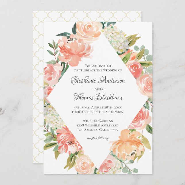 Summer Watercolor Floral Medley Invitation (Front/Back)