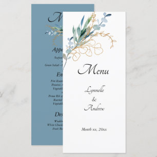 Summer Watercolor Floral Wedding Menu