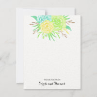 Summer Watercolor Flowers Thank You Notes