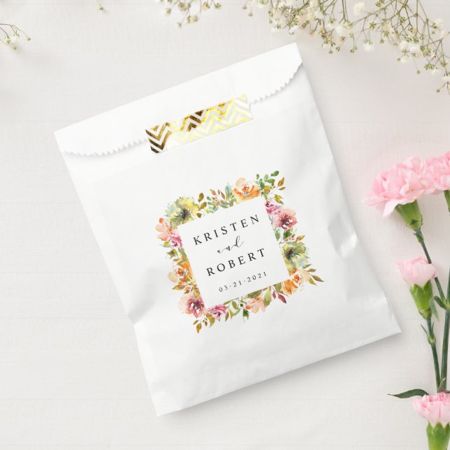 Summer Watercolor Garden Floral Wedding  Favour Bags (Sealed)