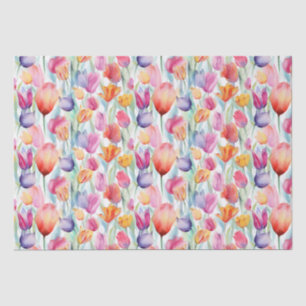 Summer Watercolor Tulip Tissue Paper