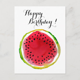 Summer Watercolor Watermelon Postcard