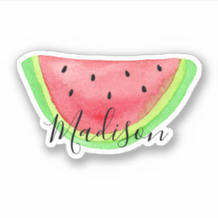 Summer Watercolor Watermelon Slice Name