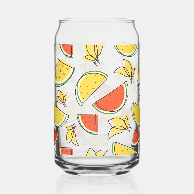 Summer Watermelon and Lemons Can Glass (Front)