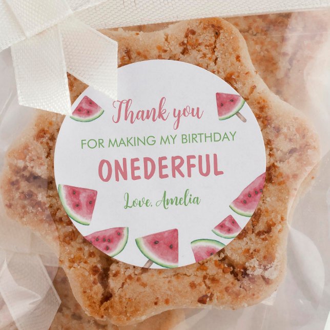 Summer Watermelon Birthday Classic Round Sticker (Creator Uploaded)