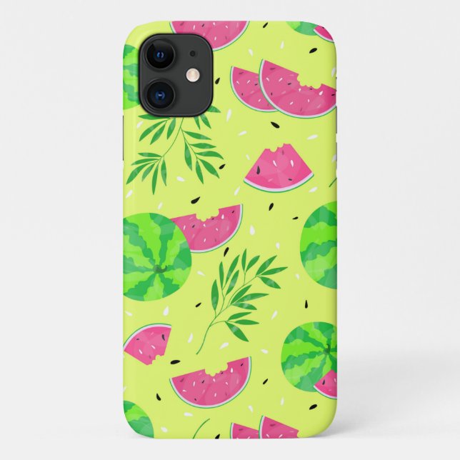 Summer Watermelon Branches Bright Tropical Pattern Case-Mate iPhone Case (Back)