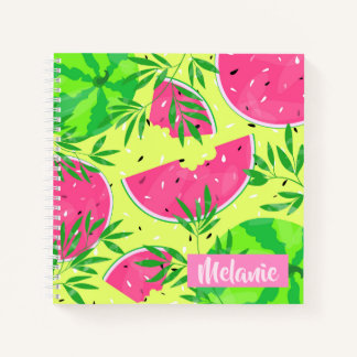 Summer Watermelon Branches Tropical Personalised Notebook