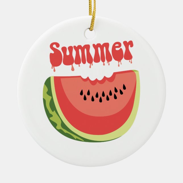 Summer Watermelon Ceramic Tree Decoration (Front)