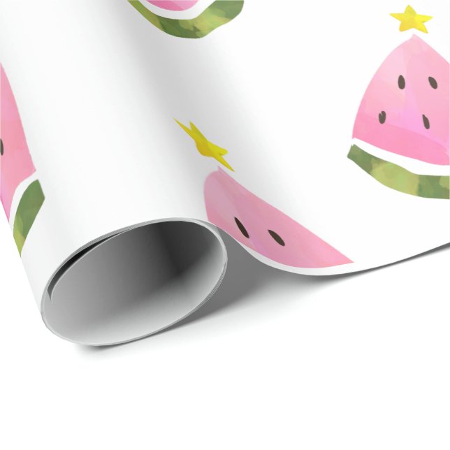 Summer Watermelon Christmas Xmas Tree Wrapping Paper (Roll Corner)