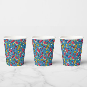 Summer Watermelon Corn and Fruit Paper Cups BBQ
