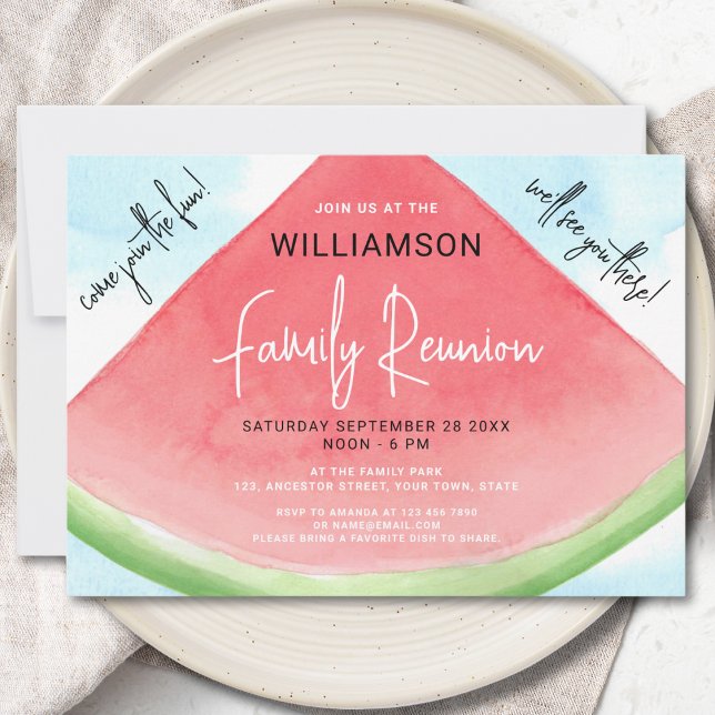 Summer Watermelon Family Reunion  Invitation (Creator Uploaded)