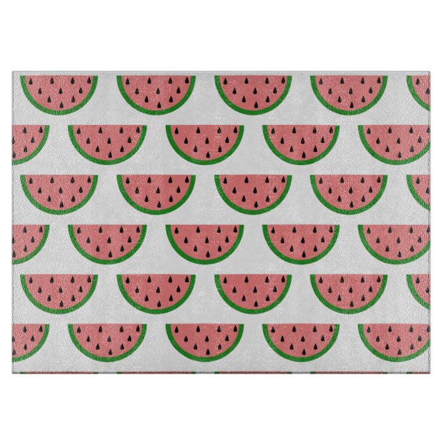 Summer Watermelon Fruit Slice Pattern Cutting Board (Front)
