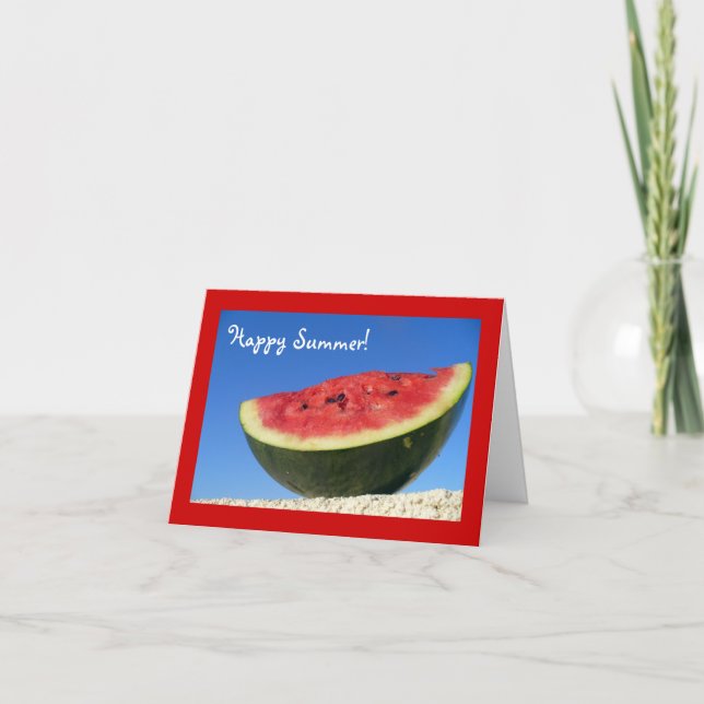 Summer Watermelon Greetings Card (Front)