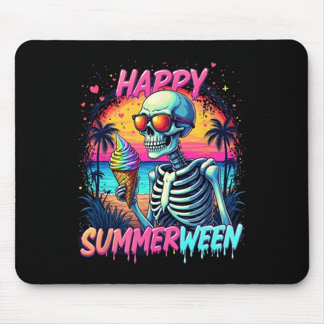 Summer Watermelon Jack-o-lantern Happy Summerween  Mouse Pad (Front)