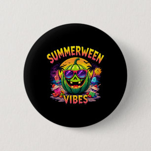 Summer Watermelon Jack-o-lantern Summerween Vibes  6 Cm Round Badge
