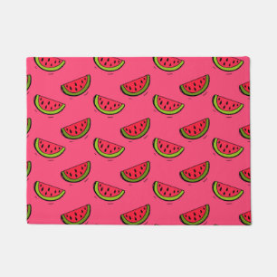 Summer Watermelon on Pink Pattern Doormat