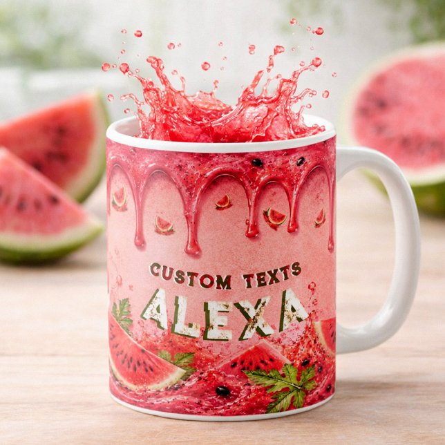 Summer Watermelon Retro Party Fruit Favour Custom  Coffee Mug (Creator Uploaded)
