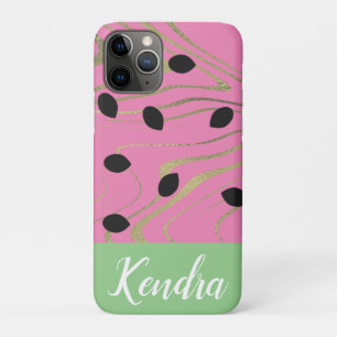 Summer Watermelon Seed Gold Swirl Illustration Case-Mate iPhone Case