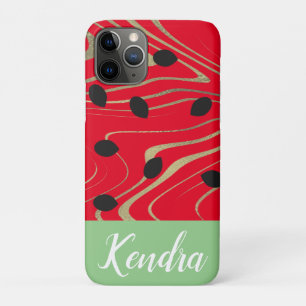 Summer Watermelon Seed Gold Swirl Illustration Case-Mate iPhone Case