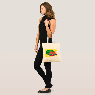 Summer Watermelon Slices and Tropical Flower Tote Bag