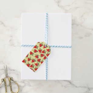 Summer Watermelon Slices Pattern, Red and Green Gift Tags