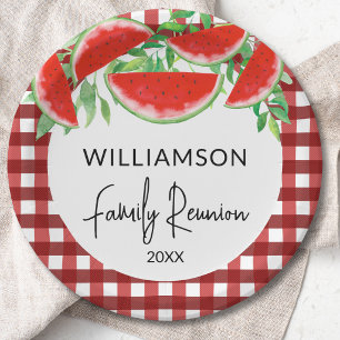 Summer Watermelons Family Reunion Paper Plate