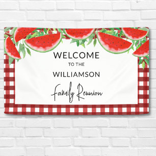 Summer Watermelons Family Reunion Welcome Banner
