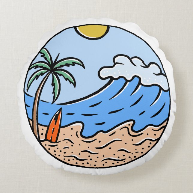 Summer Waves Round Cushion (Front)