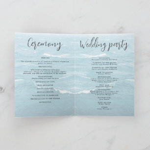 Summer wedding by the blue wavy sea ombre ocean programme