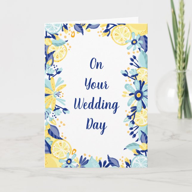 Summer Wedding Lemons Custom Message Card (Front)