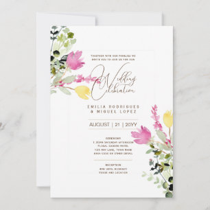 Summer Wedding pretty Flowers Romantic Style Invitation