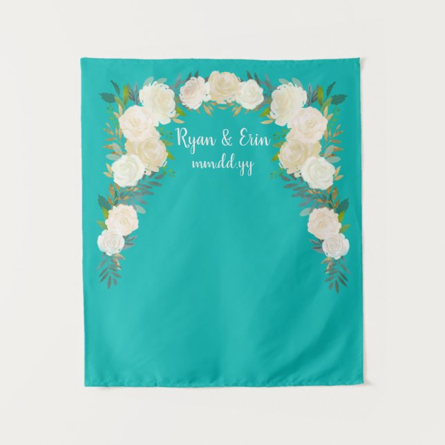 Summer Wedding Reception Backdrop Photo Booth Prop Tapestry (Front)