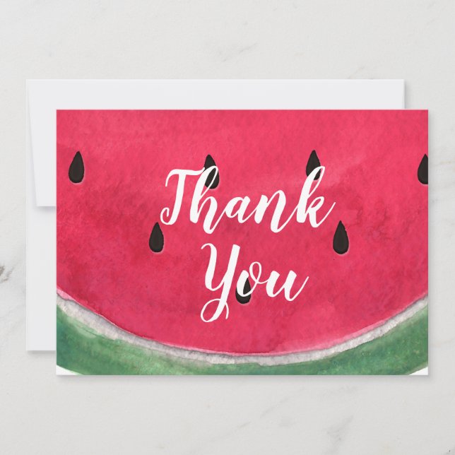 Summer Wedding Thank You Cards With Watermelon (Front)