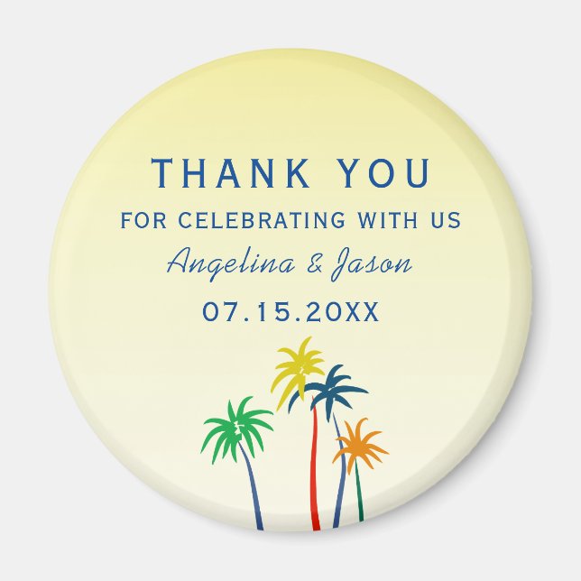 Summer Wedding Thank You Favour Magnet (Front)