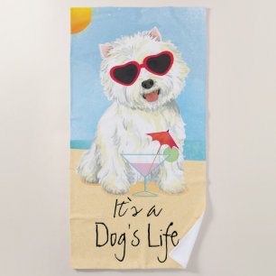 Summer Westie Beach Towel