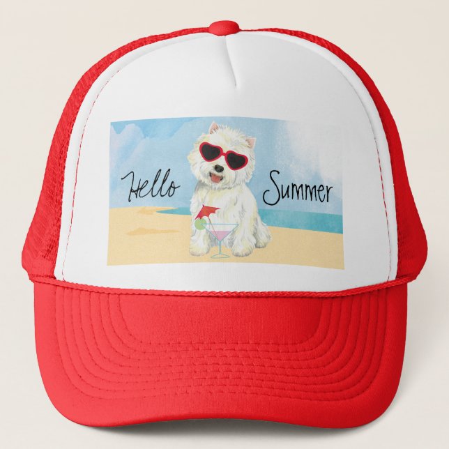 Summer Westie Trucker Hat (Front)