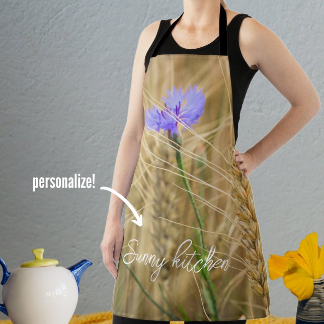 Summer wheat field with blue cornflowers   apron (Creator Uploaded)