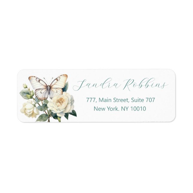Summer white flowers and butterflies (Front)
