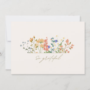 Summer Widlflower Boho Wedding Thank You Card