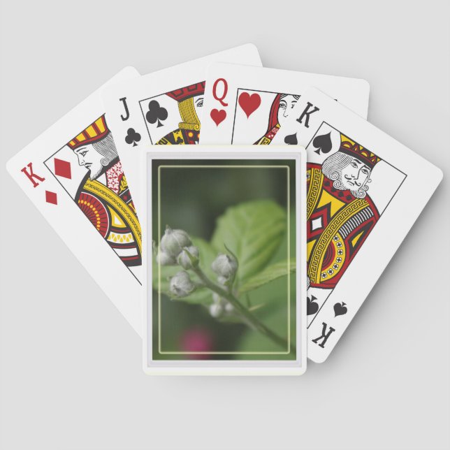 summer wild raspberry flower buds playing cards (Back)