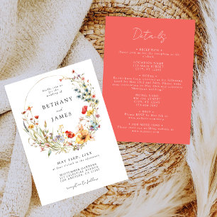 Summer Wildflower All in One Wedding Invitation