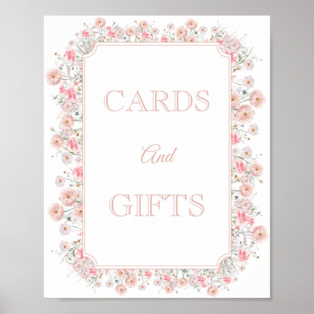 Summer Wildflower Baby Shower Cards And Gifts Poster (Front)